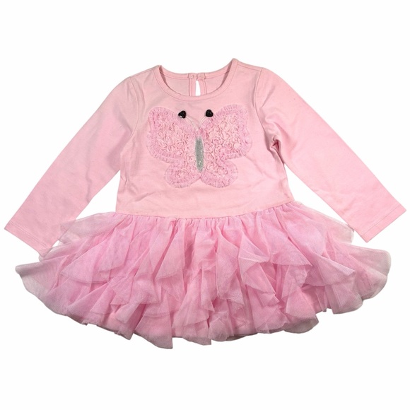 Other - NWOT Pink Butterfly Tulle Tutu Dress, size 18M